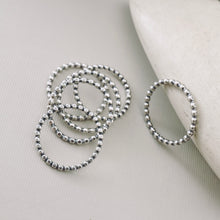 Load image into Gallery viewer, LS - Stackable Beaded Ring (Sterling)