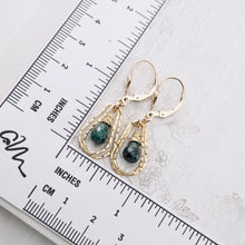 Load image into Gallery viewer, TN Petite Emerald Double Hoop Earrings (Gold-filled)