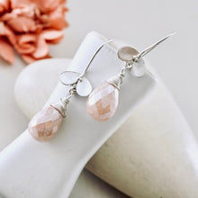 Load image into Gallery viewer, TN Rose Quartz Ladybug Drop Earrings (SS)