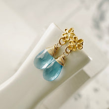 Load image into Gallery viewer, TN Premium Blue Topaz Drop Earrings (GF)