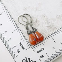 Load image into Gallery viewer, TN Petite Carnelian Drop Earrings (gunmetal)