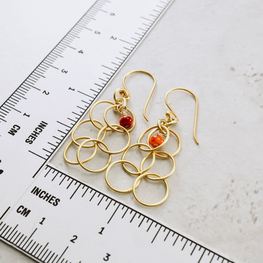 Spiny Oyster Bauble Hoop Earrings