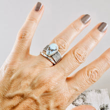 Load image into Gallery viewer, AM – Golden Hill Turquoise Silver Dust Ring (SS) (Size: 7)