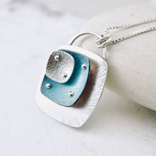 Load image into Gallery viewer, RH - Retro Triple Square Pendant (Silver & Turquoise)