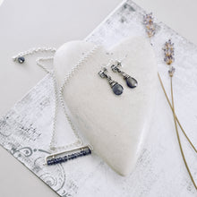 Load image into Gallery viewer, AM - Iolite Movable Bar Necklace (Sterling Silver)