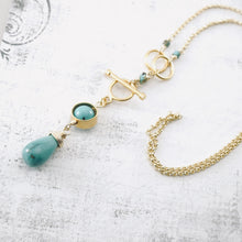 Load image into Gallery viewer, TN Natural Turquoise Orbit Pendant (Gold-filled)