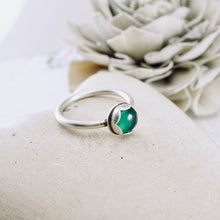 Load image into Gallery viewer, AM – Green Onyx Stacking Ring (SS) (Size: 7)