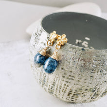 Load image into Gallery viewer, TN K-2 Jasper Flower Earrings (gold-vermeil)