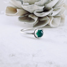 Load image into Gallery viewer, AM – Green Onyx Stacking Ring (SS) (Size: 7)