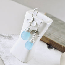 Load image into Gallery viewer, TN Blue Chalcedony Ladybug Earrings (Sterling)