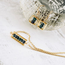 Load image into Gallery viewer, TN Emerald Petite Bar Earrings (Gold Vermeil)