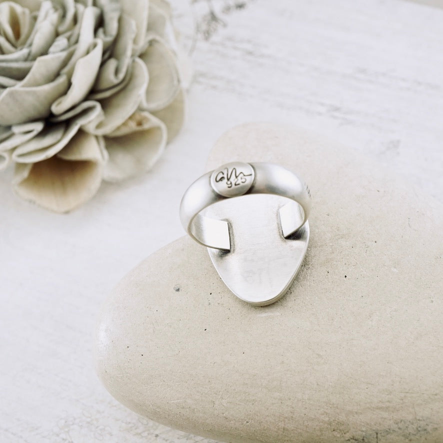 Druzy & Leaf Ring (Size: 8.5)