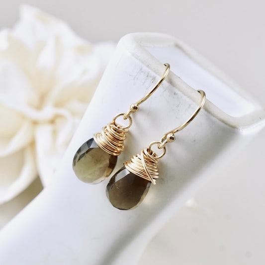 Petite Smoky Quartz Earrings