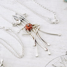 Load image into Gallery viewer, AM - Whimsical Trellis Red Jasper Garden Necklace (Sterling)