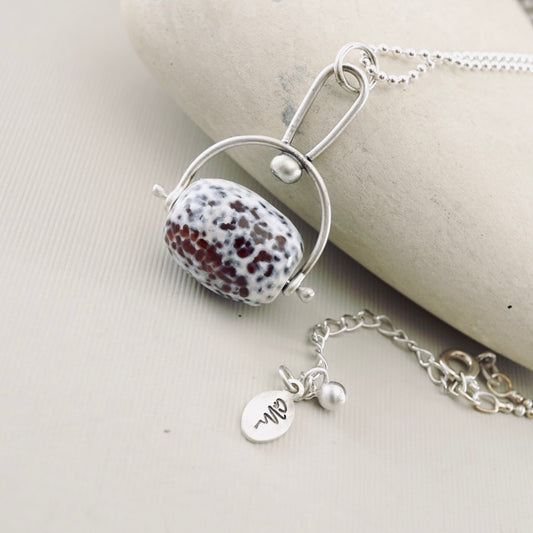 Petite Swings Fired Agate Swivel Drop Pendant
