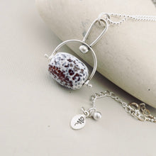 Load image into Gallery viewer, PS - Petite Swings Fired Agate Swivel Drop Pendant (Sterling)