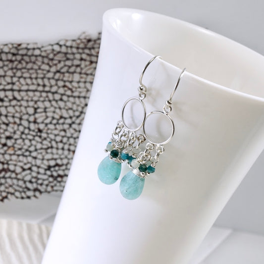 Amazonite Petite Chandelier Earrings