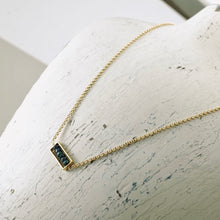 Load image into Gallery viewer, TN Emerald Petite Bar Necklace (Gold-filled)