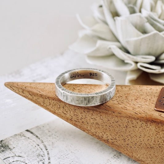 Box Weave Silver Band (Size: 7.5)