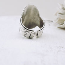 Load image into Gallery viewer, AM – Moss Aquamarine Saddle Ring (SS) (Size: 9)