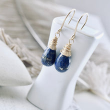 Load image into Gallery viewer, TN Large Lapis Drop Earrings (GF)