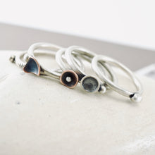 Load image into Gallery viewer, LS - Stackable Oval Pebble Ring (Sterling)