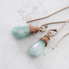 Load image into Gallery viewer, TN Petite Larimar Long Drop Earrings (Copper)