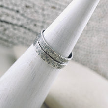 Load image into Gallery viewer, LS - Stackable Textured Flat Band Ring (Sterling)