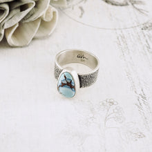 Load image into Gallery viewer, AM – Golden Hill Turquoise Silver Dust Ring (SS) (Size: 7)