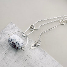 Load image into Gallery viewer, Petite Swings - Fired Agate Swivel Drop Pendant (Sterling)
