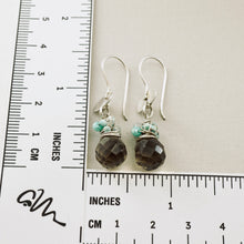 Load image into Gallery viewer, TN Smoky Quartz Ladybug Drop Earrings (SS)