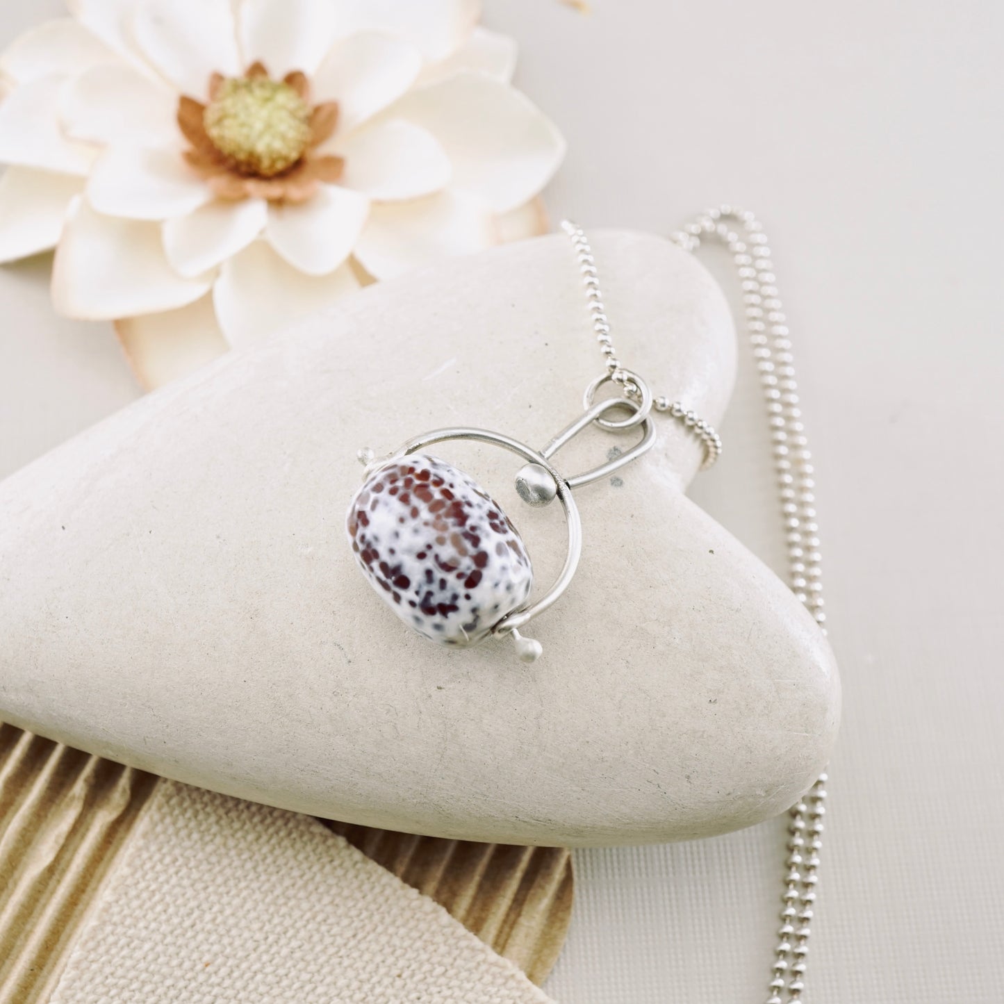 Petite Swings Fired Agate Swivel Drop Pendant