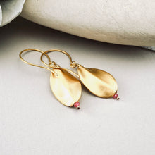 Load image into Gallery viewer, TN Smooth Twist Pink Tourmaline Earrings (Gold Vermeil)