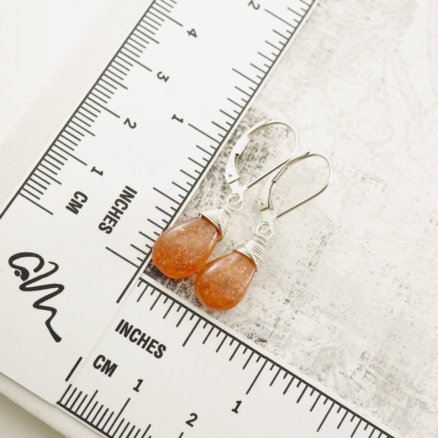 Sunstone Drop Earrings