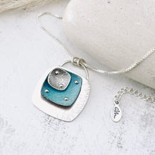 Load image into Gallery viewer, RH - Retro Triple Square Pendant (Silver & Turquoise)