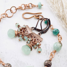 Load image into Gallery viewer, TN Green Chrysoprase Petite Chandelier Earrings (Copper)