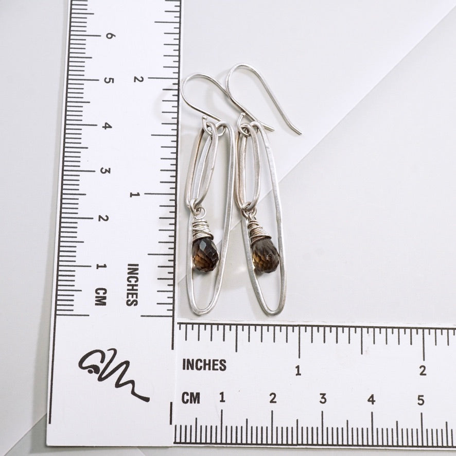 Smoky Quartz Double Hoop Earrings