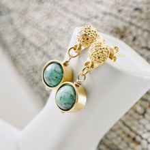 Load image into Gallery viewer, TN Petite Poppy Post Turquoise Earrings (Vermeil)