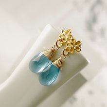 Load image into Gallery viewer, TN Premium Blue Topaz Drop Earrings (GF)