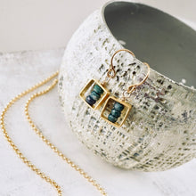 Load image into Gallery viewer, TN Emerald Petite Bar Earrings (Gold Vermeil)