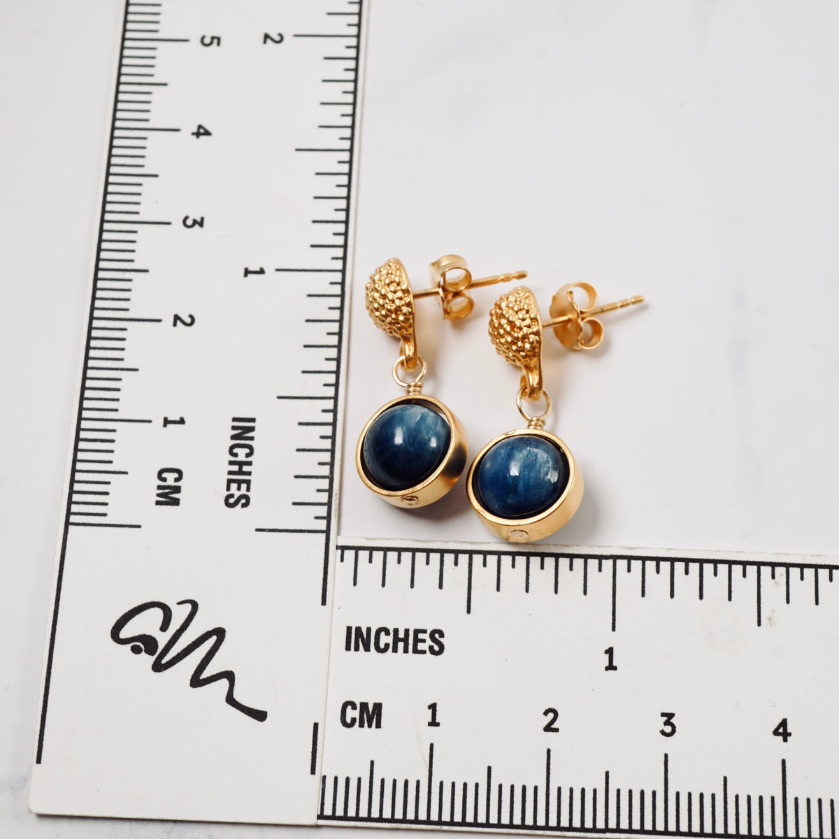 Poppy Post Blue Kyanite Orbit Earrings