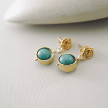 Load image into Gallery viewer, TN Turquoise Orbit Flower Post Earrings (VM)