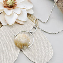 Load image into Gallery viewer, PS - Petite Swings Round Petrified Coral Swivel Pendant (Sterling)