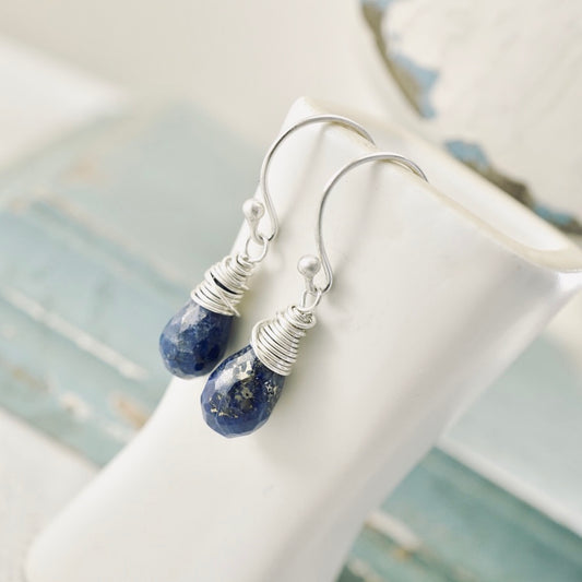 Lapis Drop Earrings - French Ear Wire