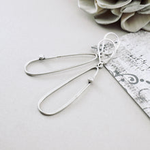 Load image into Gallery viewer, AM – Offset Dot Elongated Loop Earrings (SS)