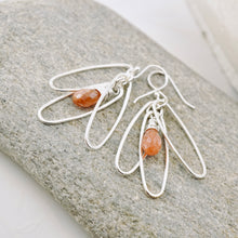 Load image into Gallery viewer, TN Oval Hoops Trio Earrings - Sunstone (SS)