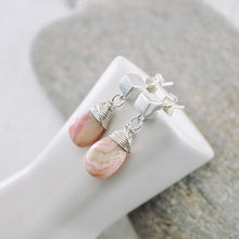 Load image into Gallery viewer, TN Rhodochrosite Petite Square Stud Earrings (SS)