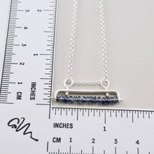Load image into Gallery viewer, AM - Iolite Movable Bar Necklace (Sterling Silver)