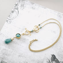 Load image into Gallery viewer, TN Natural Turquoise Orbit Pendant (Gold-filled)