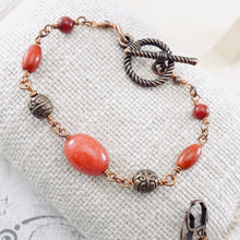 Load image into Gallery viewer, TN Jade and Coral Bracelet (Copper)